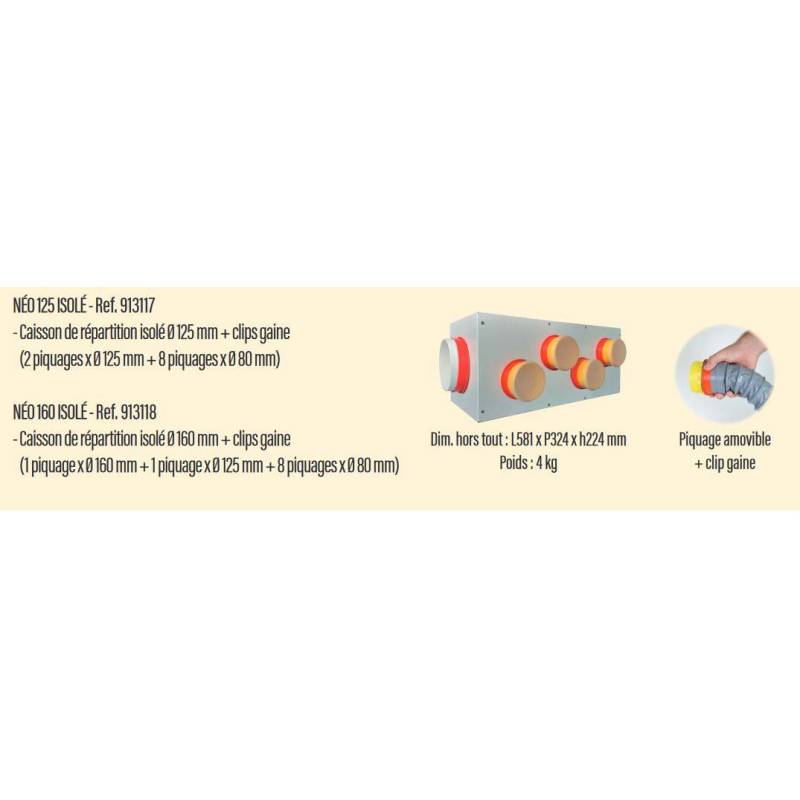 CAISSON DISTRIBUTION Ø160 POUR VMC DF  913118 EOLIANCE HABITAT