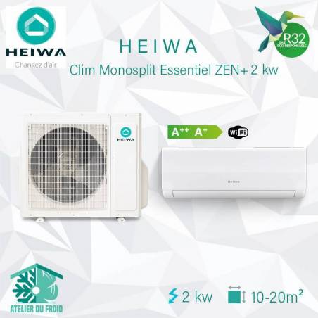 Climatisation Mural monosplit Heiwa ESSENTIEL ZEN+ 2KW