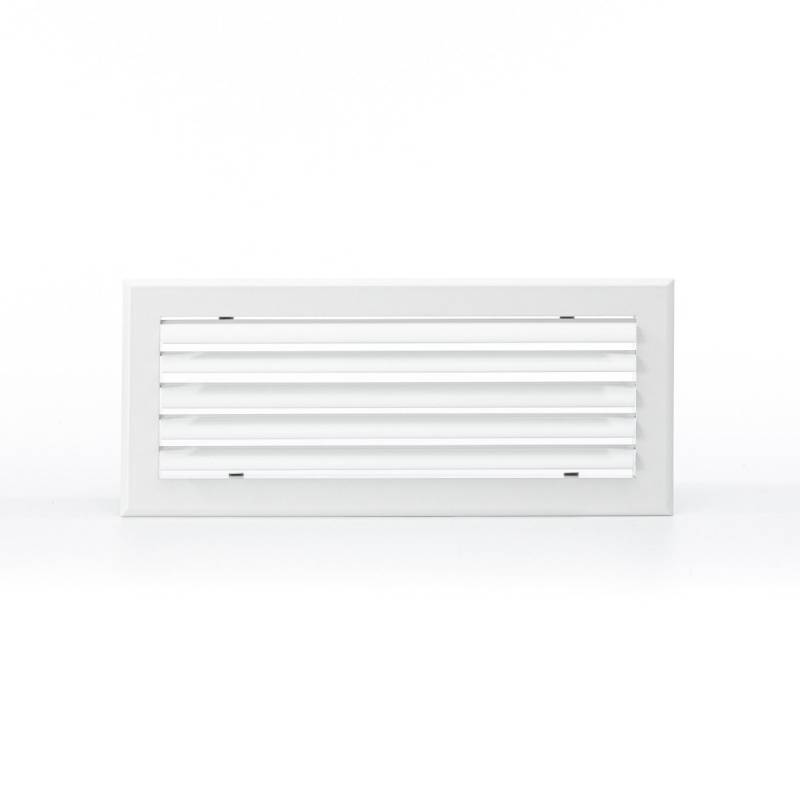 Grille soufflage lames courbes 300x150 blanc mat